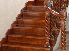 Spiral Newel with Carved Neck and Head SNCNH